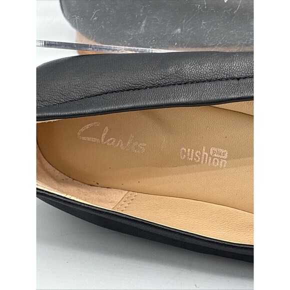 Clarks Mia Womens Black Leather Ballet Flats Sz 7.5 M Cushion Plus Grace Slip On - Picture 6 of 9